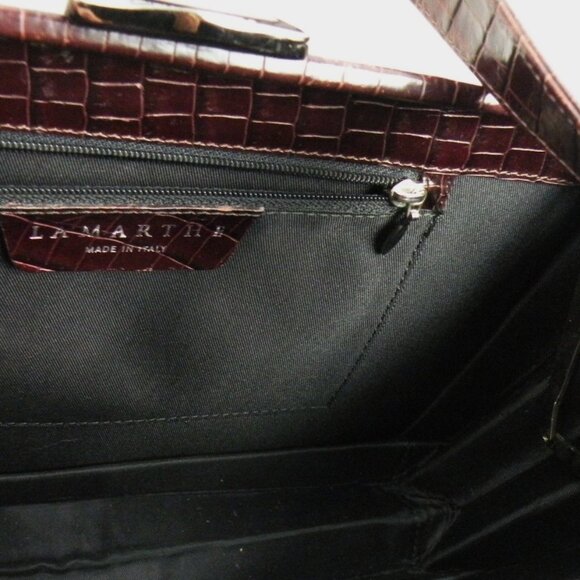LAMARTHE Vintage Italian Crocodile Embossed Handbag - Picture 6 of 9